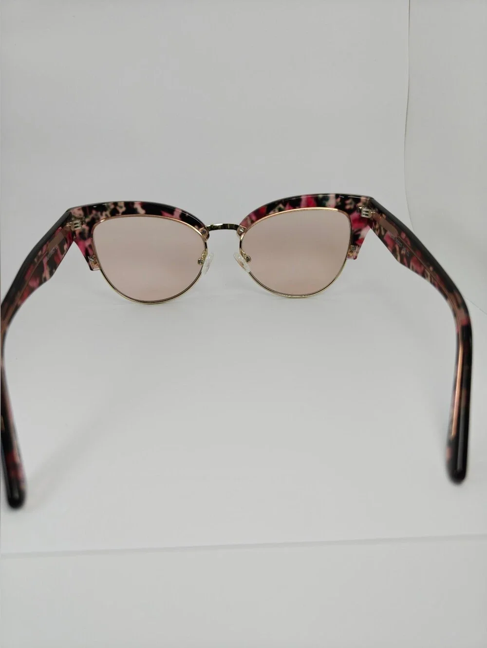 Freesia. Cat-Eye Gold Pink Tortoiseshell Frame. Bold Pastels